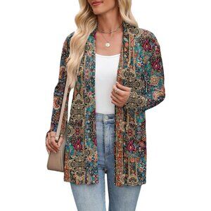 Women's Cardigan Sweaters Open Front Long Sleeve Thin Cardigans with Pockets
